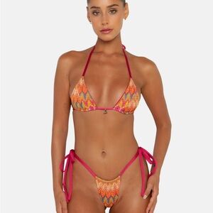 Chic Zigzag Bikini in Pink and Orange